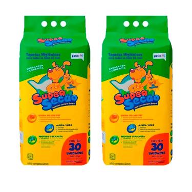 Imagem de Kit 2un Tapete Higiênico Super Secão Para Cachorro 30 Unidades