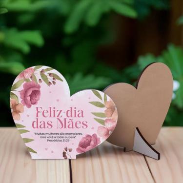 Imagem de MDF 15 Lembrança Coração Carinhosa Dia das Mães - R9 Decor, FELIZ DIA 