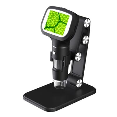 Imagem de Microscópio Digital para Crianças, Portátil Portátil Com Tela de 2,4 Polegadas 50x-1600X Endoscópio, 8 Luzes LED, Bateria de 700mAh, 2 Milhões de Pixels