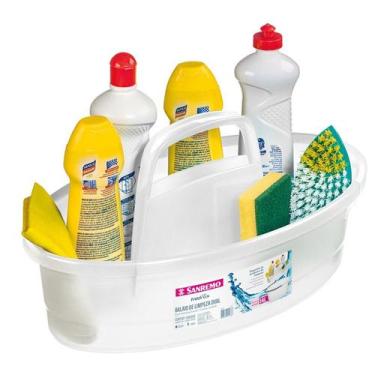 Imagem de Balde Balaio de Limpeza Oval Com Alça 40x23x12 Cm Plástico - Sanremo