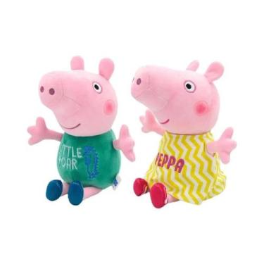 Imagem de Brinquedos De Pelúcia Peppa Pig De 30cm Conjunto Com 2 Peças Boneca De