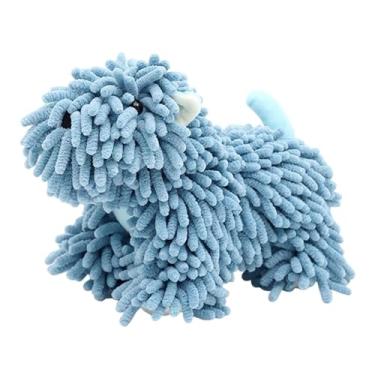 Imagem de IEUDNS Toalha de mão de chenille infantil, bola felpuda, multifuncional, em formato de cachorrinho, confortável, macia, acessório de cozinha, toalha de, Azul