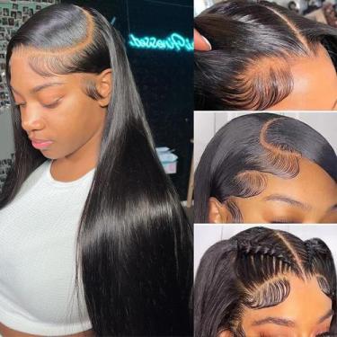 Imagem de Peruca de cabelo humano com frente de renda Iris Queen Straight 220% 2