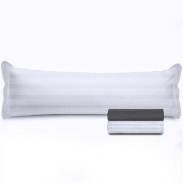 Imagem de Kit 2 Fronhas Travesseiro De Corpo Percal 300 Fios 100% Algodão 50x130