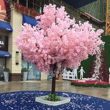 Imagem de Deslumbrante Árvore De Flor De Cerejeira Artificial Realista Perfeita Decoração De Hotel Interior E Exterior Folhas E Flores Realistas, 1, 1.8mx1.5m