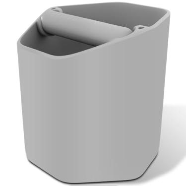 Imagem de LCZNXJJY Caixa de café expresso, caixa de café de 1,8 L com barra de borracha e base antiderrapante, lixeira de café expresso absorvente de choque, recipiente de plástico reutilizável para barista bar