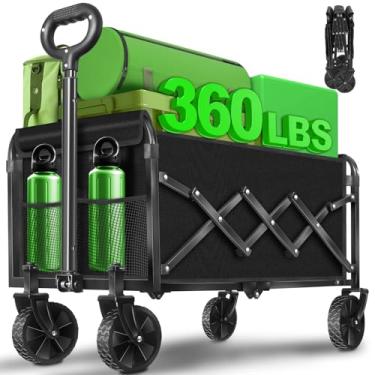 Imagem de Carrinhos dobráveis dobráveis de 163 kg, carrinho dobrável com rodas, carrinho dobrável para acampamento, piquenique, praia, mercearia, esportes, compras, viagens