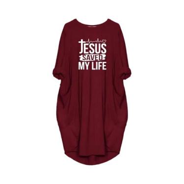 Imagem de Vestido Casual De Verão plus Size Para Mulheres Com Estampa JESUS SALV