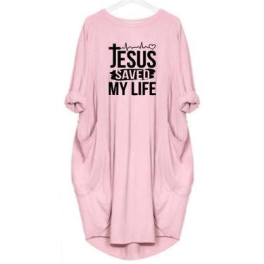 Imagem de Vestido Casual De Verão plus Size Para Mulheres Com Estampa JESUS SALV
