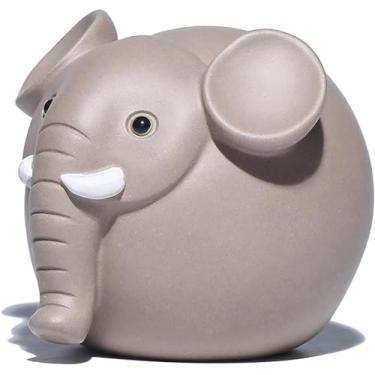 Imagem de ZKSYLSM Handmade Clay Elephant Tea Pet - Ceramic Elephant Statue for Desk Decor, Feng Shui Office Accessories, Collectible Figurines for Shelf Display, Gift for Tea Lovers and Collectors