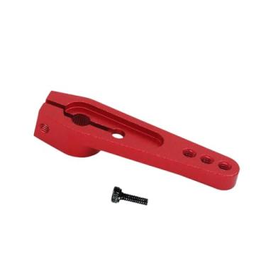 Imagem de KiBcsLic Servo-buzina de liga de alumínio 25T, braço longo de direção com parafuso, braço de direção de metal para carros RC, barcos e veículos de esteira, Vermelho