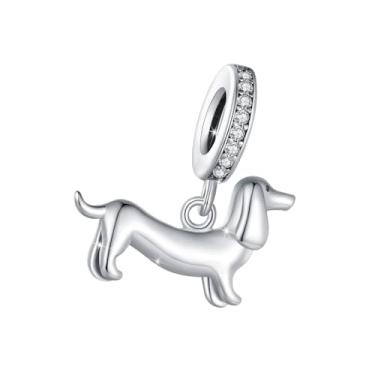 Imagem de WOSTU Pingente de Dachshund para Pulseiras com Prata Esterlina 925 Banhado a Prata Esterlina Weiner Pingente Pingente Miçangas Joias Presentes Aniversário Natal Aniversário