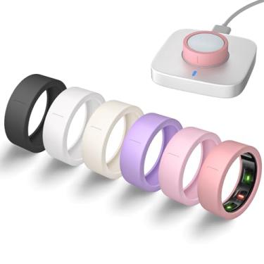 Imagem de Capas ultrafinas para anel Oura Gen 4/Oura Gen 3, suporte para carregamento com capa, anéis inteligentes de silicone elástico antiarranhões capa protetora acessórios para ULTRAHUMAN Ring AIR mulheres