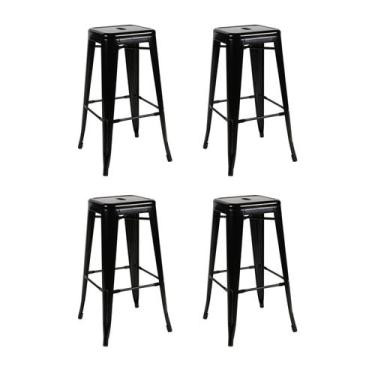 Imagem de Kit 4 Banquetas Altas Tolix Espresso Móveis