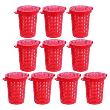 Imagem de MiOYOOW Armadilha de gaiola de isca de pesca, 10/20 peças, suporte de alimentador de pesca, cesta leve para iscas de peixe com furos uniformes para peixe, camarão, peixe-gato, rede fundida