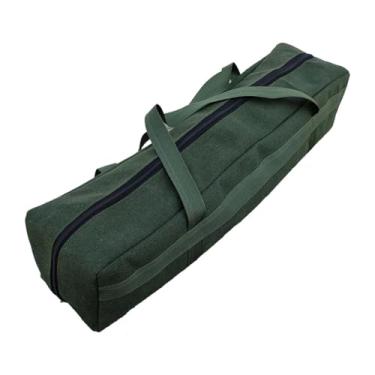 Imagem de KiBcsLic Bolsa de armazenamento para acampamento, bolsa de ferramentas portátil, fácil de transportar, de lona com zíper para monopé, estrutura de toldo, 90x15x15cm