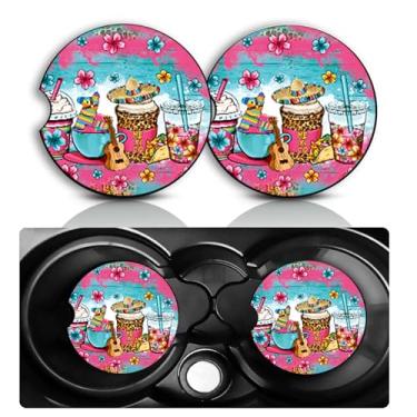 Imagem de Conjunto de 2 porta-copos para copos de carro com leite e sorvete, acessórios de carro ocidental, tamanho universal, tapete de borracha antiderrapante, porta-copos de inserção automática, decoração