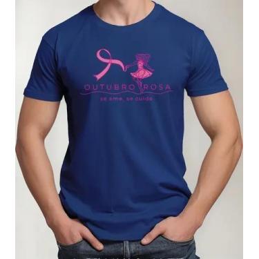 Imagem de Camiseta Camisa Feminina Masculina Algodão Campanha Outubro Rosa Preve