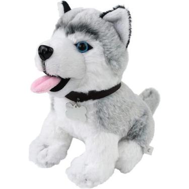 Imagem de HUOGUO 8 Realistic Stuffed Husky Puppy Dog Brinquedo de pelúcia macio 