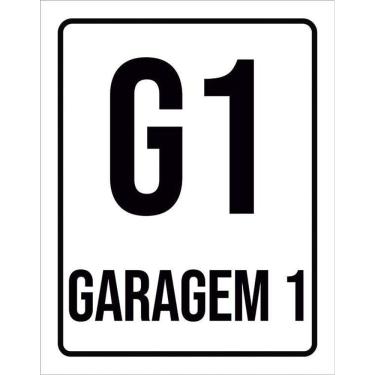 Imagem de Kit 3 Placas Sinalização Ambiente Indicativo G1 Garagem 1