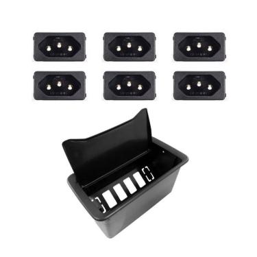 Imagem de Caixa Deembutir Em Mesa Móveis New 6 Slim Com 6 Tomadas