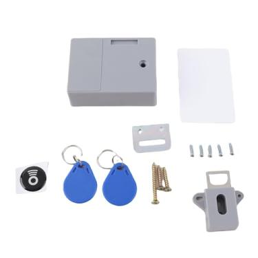 Imagem de Fechadura de gabinete eletrônico de alta segurança 2 modos de desbloqueio Função de alerta Instalação simples para armários Gavetas Arquivos Material ABS 8,6 x 6,3 x 2,8 cm