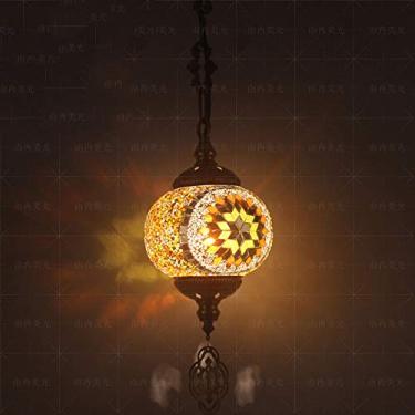 Imagem de 1 Luminária pendente de mosaico de globo de luz, luminária pendente de teto decorativa boêmia para sala de jantar, sala de estar, bar, hotel, lustre de vidro para quarto