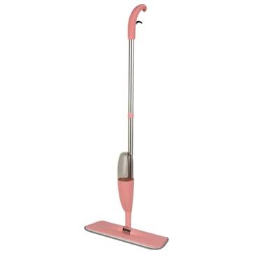 Imagem de Mop Spray 2 em 1 com Pulverizador 400 ml Mop Recarregável para Limpeza de Pisos e Superfícies, Fácil de Usar, Eficiência e Praticidade para Sua Casa Ideal para Limpeza de Azulejos e Madeiras (Rosa)