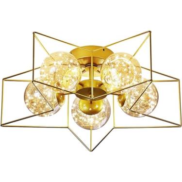 Imagem de Lustres modernos todos bronze quarto teto luz casa norte da europa o quente led varanda entrada, lustre luminária