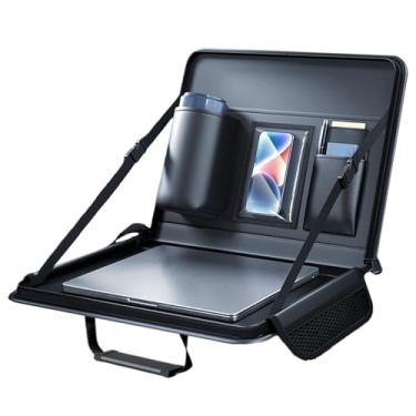 Imagem de Bandeja de volante de carro – volante de mesa de carro | mesa de computador | bandeja para laptop | mesa dobrável traseira do motorista do passageiro, organizador interno do veículo para trabalhar