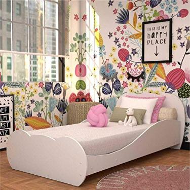 Imagem de Cama Solteiro para colchão 88 x 188 cm 100% Mdf Nuvem Multimóveis Fgl2761 Branca