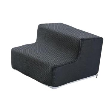 Imagem de Baoblaze Escada para cães de 2 degraus, cama de escalada para gatinhos com fundo antiderrapante, esponja de alta densidade para sofá de filhotes e cães mais, Cinza Escuro
