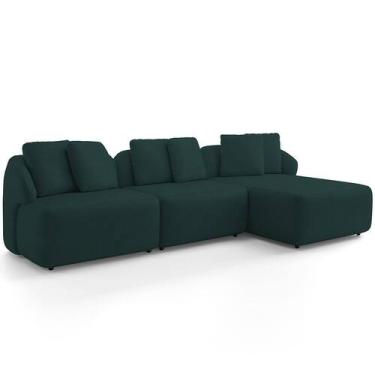 Imagem de Sofá 3 Lugares com Chaise Direito Sala Living 254cm Arlo F04 Veludo Ve