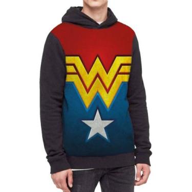Imagem de Moletom Com Capuz Mulher Maravilha Ref:171 - smoke, Preto, GG