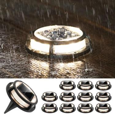 Imagem de Luzes solares de garagem LUTEC, pacote com 12 LEDs, IP67, à prova d'ág