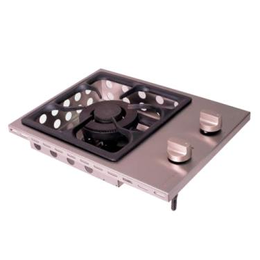 Imagem de Rangetop 1 Boca Inox a Gás Queimador Duplo Industrial Grelha Ferro Fundido de Embutir Titan