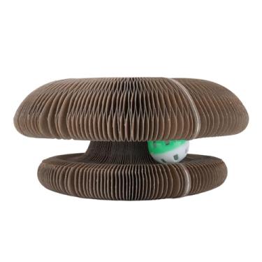 Imagem de Pssopp Cartão Arranhador para Gatos, Papel Ondulado Dobrável, Brinquedo de Garra Interativo, Grande área de Arranhões para Gatos