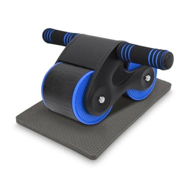 Imagem de Equipamento de exercício de treino com rolo de abdominal, rebotes automáticos na roda abdominal, máquina de rolo abdominal com joelheira para treinamento de força do núcleo abdominal, academia em casa