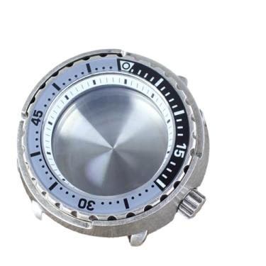 Imagem de FEIYASHI Modificação de aço inoxidável 47 mm caixa de relógio Abalone vidro cristal safira para movimento NH35/NH36 NH38 4R36, Anel branco Chapter 1, Solid bottom cover, Caixa de relógio de luxo