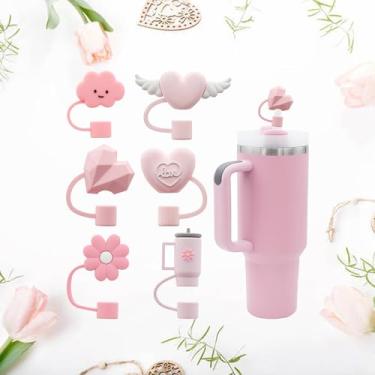 Imagem de Tampa de palha em forma de coração para Stanley Cup, 10 mm 1 cm Reutilizável Cute Straw Topper