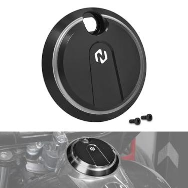 Imagem de NICECNC Tampa preta do tanque de gasolina porta do console do tanque de combustível CNC alumínio compatível com Harley Road Glide Limited FLTRK 2020-2023, substituição para 61278-08A, consulte o