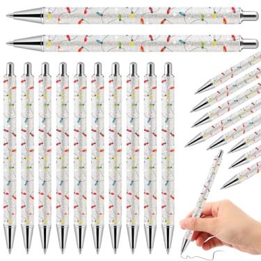 Imagem de Sayglossy 20 peças de cordões de luz de Natal, presentes de Natal, canetas com glitter, canetas de Natal, agradecimento, escritório, presentes de agradecimento, artigos de lembrancinhas de festa de