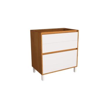 Imagem de Balcão De Cozinha Denver Ph 3108 C- 3 Gavetas E Divisor De Talheres S- Tampo 80cm Freijo Rocks-branco - Herval