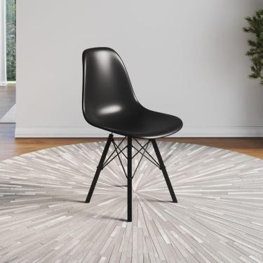 Imagem de Cadeira Eames Tubo Ferro Preto Assento Preto