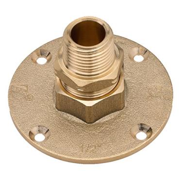 Imagem de HomeFlex 11-464-005 Tubo de aço inoxidável corrugado de latão de 1/2 polegada x flange de terminação MIPT