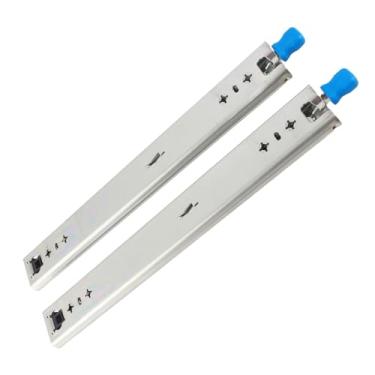 Imagem de Hyuduo Corrediça de Gaveta de Travamento Resistente, 2 Peças de Aço Laminado a Frio 3 Seções Trilho de Travamento de Gabinete de Rolamento Espessado para Carro Modificado de Armazém de Gaveta