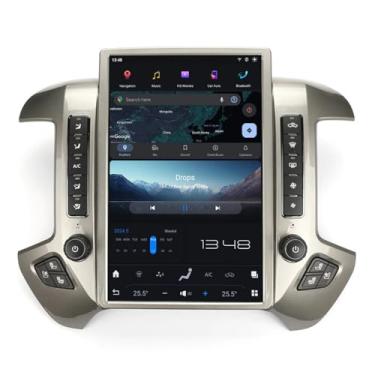 Imagem de Tela vertical Android 13 de 15,6 polegadas para Silverado 1500 e GMC Sierra (2013-2018), rádio 1920 x 1280, mantém botões e controles físicos A/C, 8G + 128G, CarPlay sem fio e Android Auto
