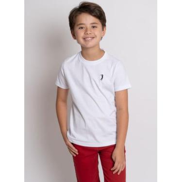 Imagem de Camiseta Aleatory Infantil Básica New Branca, Branco, 8