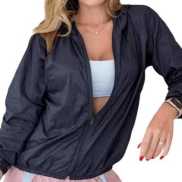 Imagem de Blusa Feminina Jaqueta Corta Vento Térmica Leve Look Academia Atletism