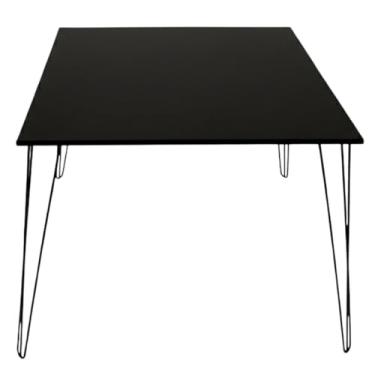Imagem de Mesa Jantar Quadrada Pé Metal Hairpin 70cm Altura Tampo De 70,80,90cm Jt Home (TAMPO PRETO, 70CM)